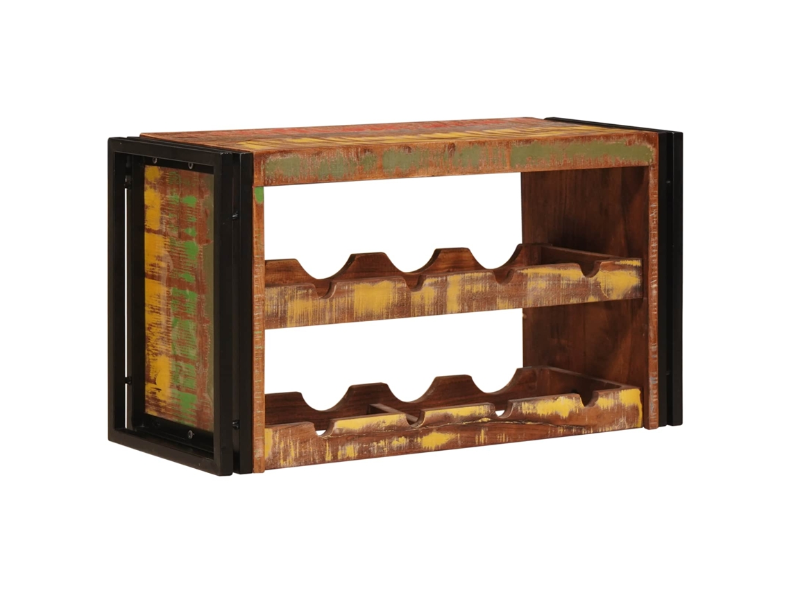 Conjunto 1 Armazenamento De Vinho Vidaxl Castanho Madeira Recuperada Maciça (80 X 45 X 33 Cm)