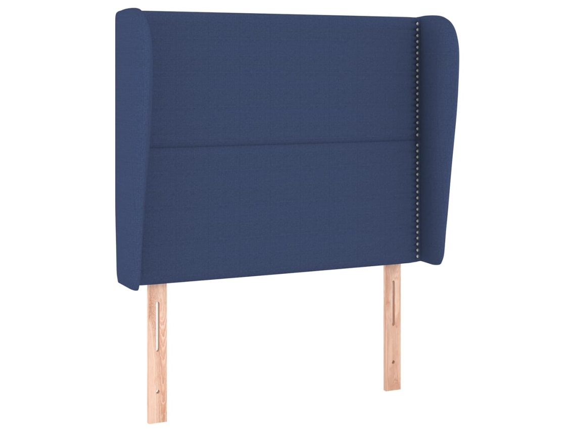 Cabeceira de Cama com Abas Tecido Azul MAISON EXCLUSIVE (103x23x118 cm)