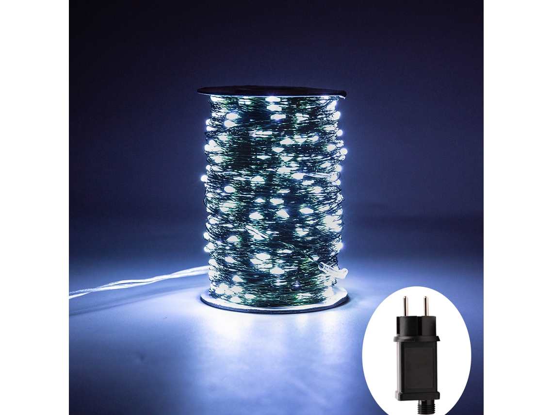 Cordão de Luzes Led Verdes, Mini Luzes Led À Prova D'água MDUG (20m200 Leds Brancos)