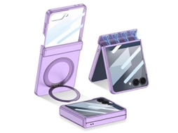 Capa Para Celular Gkk Com Dobradiça Magnética Integrada, Cobertura Total E Suporte Giratório Para Samsung Galaxy Z Flip7 5g.