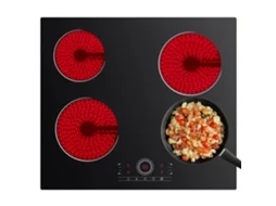 Placa De Vitrocerâmica Ciarra Cdv 4 Zonas 6000w 59cm Touch Control 9 Niveles Função De Temporizador Cdver604
