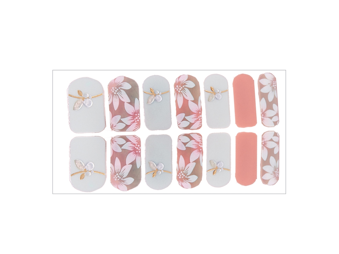 Adesivos Para Unhas Tiras De Esmalte Para Unhas Gel Autoadesivo Decalques Artísticos Para Unhas -St-04 ZMDECQNA 8 Un