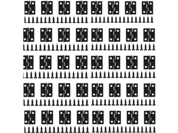 Mini Dobradiças Pretas Pequenas, Dobradiça De Topo, 50 Peças, Ferro, Dobrável, Com 200 Parafusos, Acessórios De
