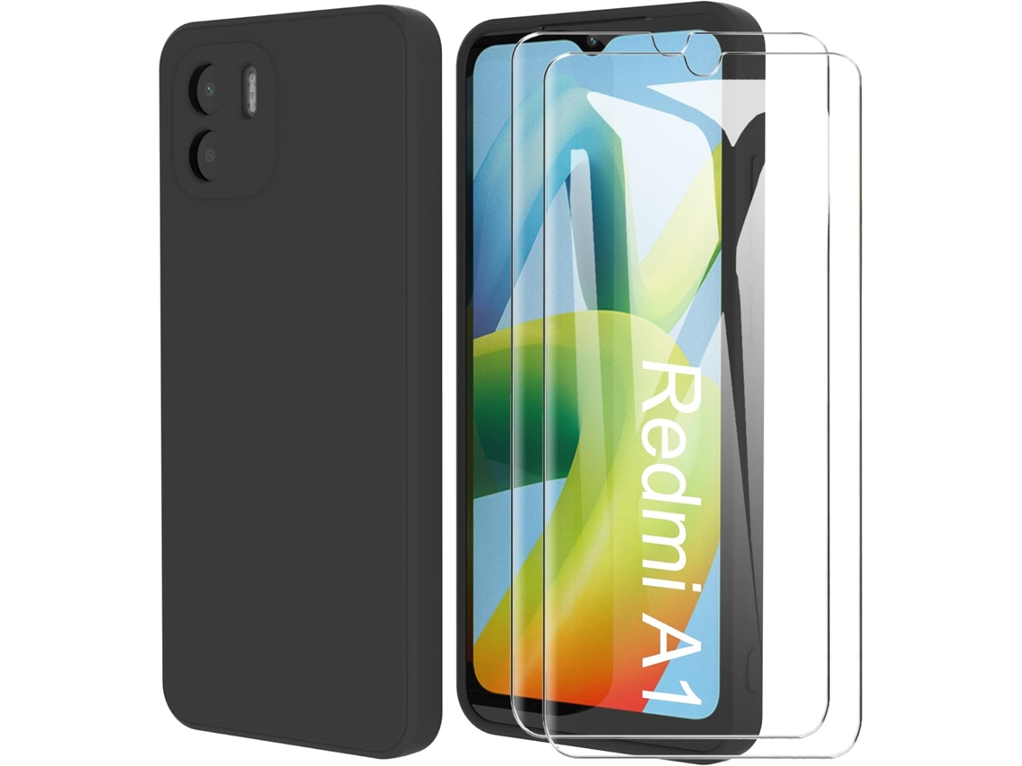 Capa Protetora para Xiaomi Redmi A1 HONGWE. Silicone Líquido Anti-Choque Preto