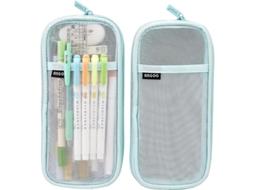 2026 estuche de Lápices Transparente de Malla, Estuche Con Cremallera, Estuche Claro (verde)