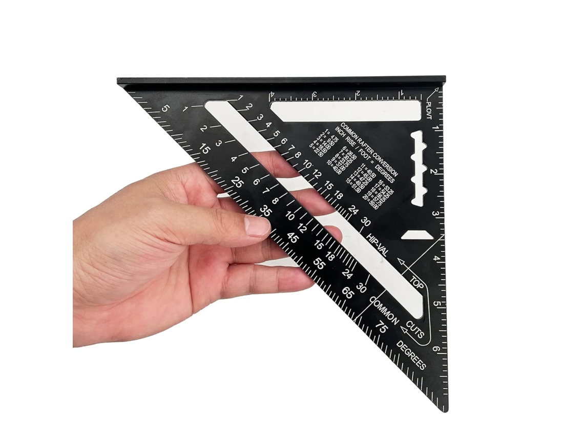 Esquadro Alumínio 7 Polegadas Carpintaria Triangular Medição Madeira