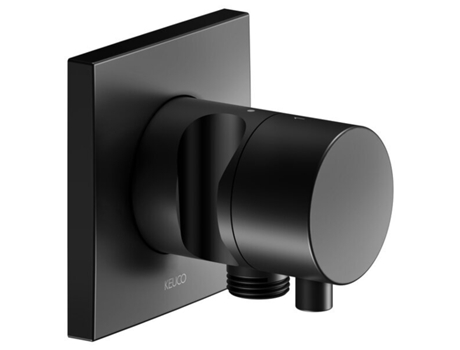 KEUCO Ixmo Armatur 59556 2-Wege Umstellventil Mit Schlauchanschluss Und Brausehalter Unterputz Griff Comfort Cor: Matt Preto