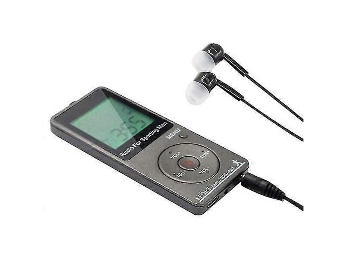 Rádio Portátil, Pessoal com Fones de Ouvido, Walkman Bateria Recarregável, Visor Digital, Est Éreo. GOKOCO