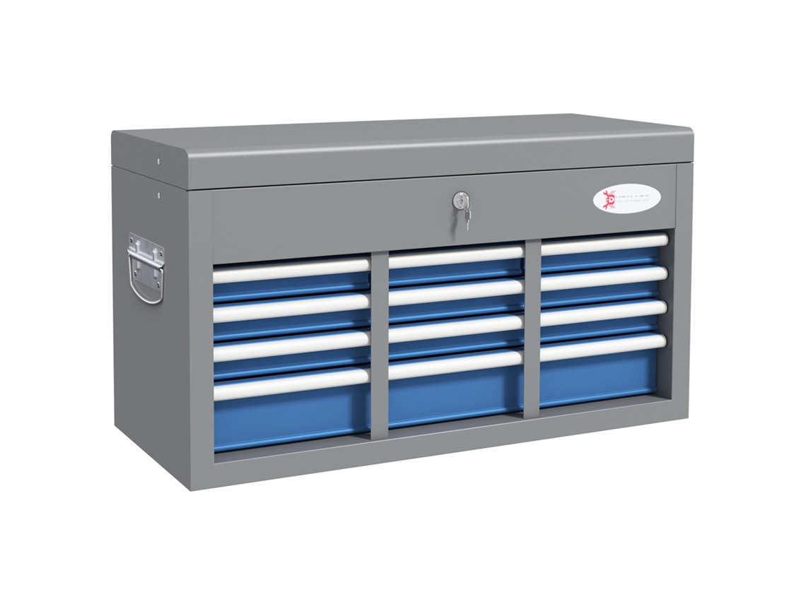 Cassetta Attrezzi In Steel With 6 Drawers. A Bauletto Is 2 Chiavi. 60x26x34 Cm. Blue