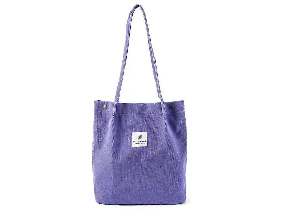 Bolsa De Compras Feminina Casual Dobrável Em Veludo Cotelê, De Alta Qualidade, Ecológica E Reutilizável, Leve E Com Alça De Ombro. Venda Por Atacado.