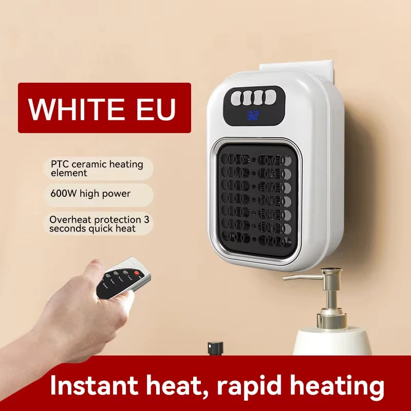 (branco Ue) Aquecedor Elétrico, De Tomada, Eletrodoméstico, Com Temporizador Para Aquecimento Rápido