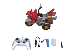 Walshlxq moto de 3 Rodas para Crianças com Modelo de Dinossauro, Sprays, Luz e Controle Remoto Sem Fio 2.4g, Brinquedo Elétrico com Bateria