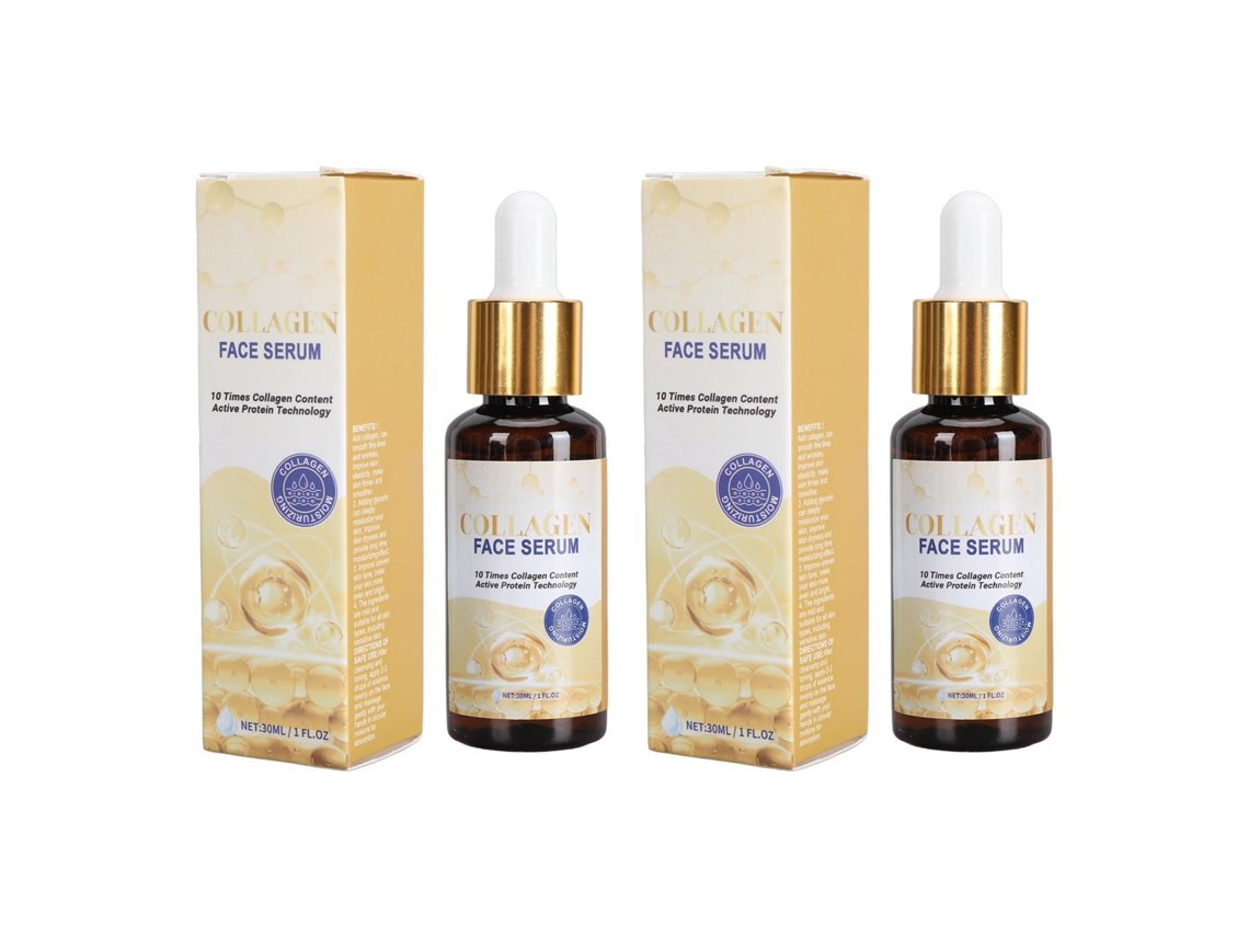 2 Pcs Soro De Colágeno 30ml Hidratante Reafirmante Para Rugas E Linhas Finas Cuidado Facial