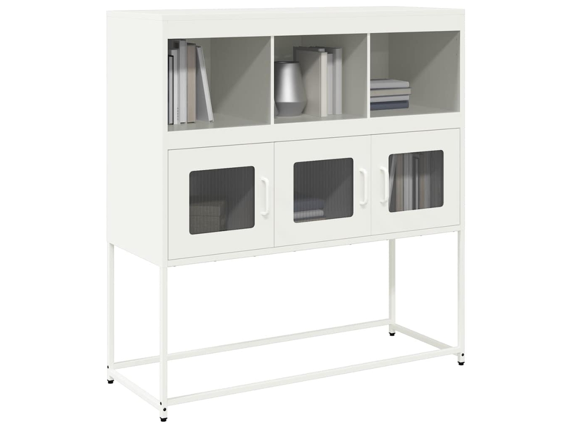 Aparador 100,5x39x107 cm Acero Laminado en Frío Blanco