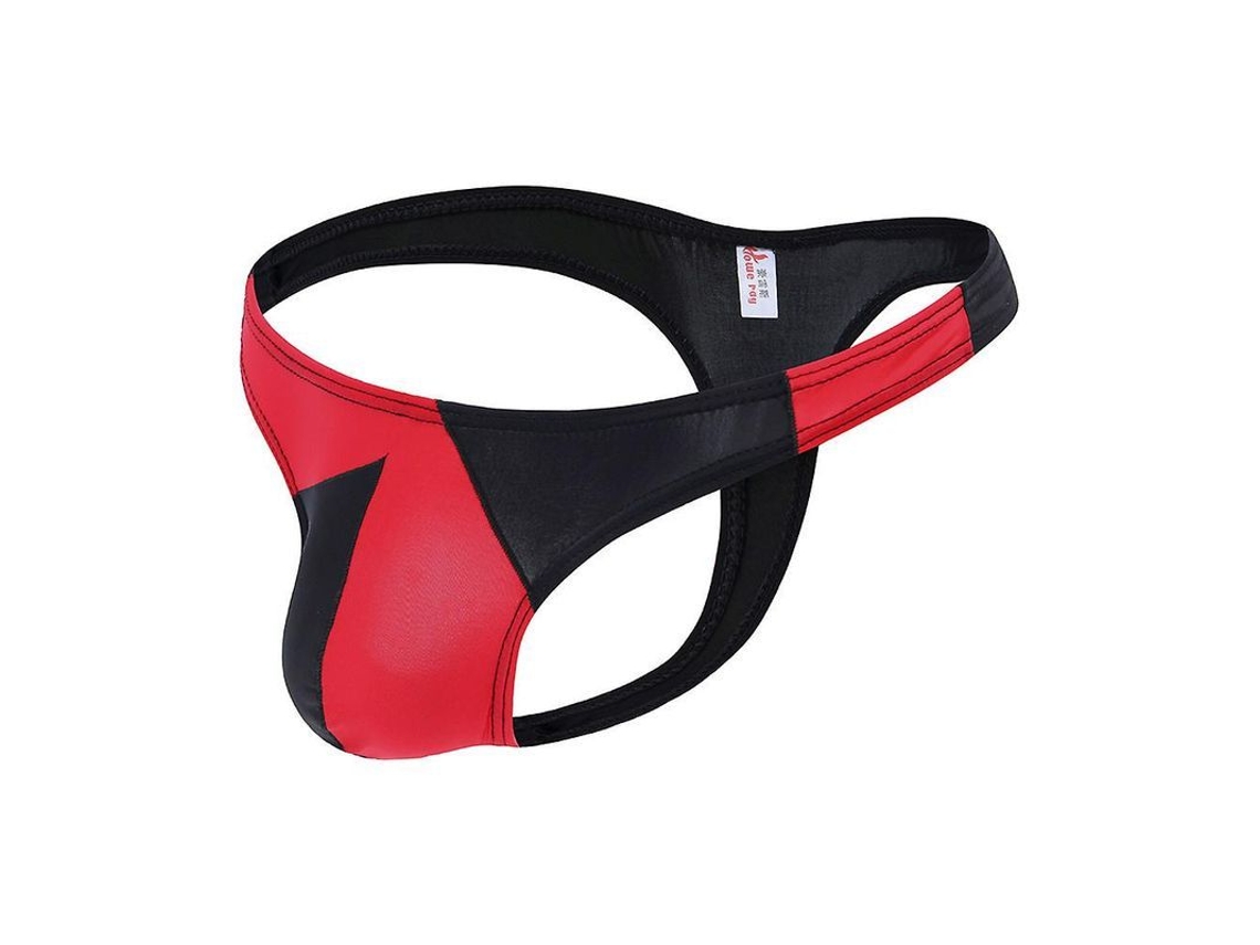 Tanga Para Homem G-strings De Blocos De Cor Roupa Interior Qualidade Alta M Negro