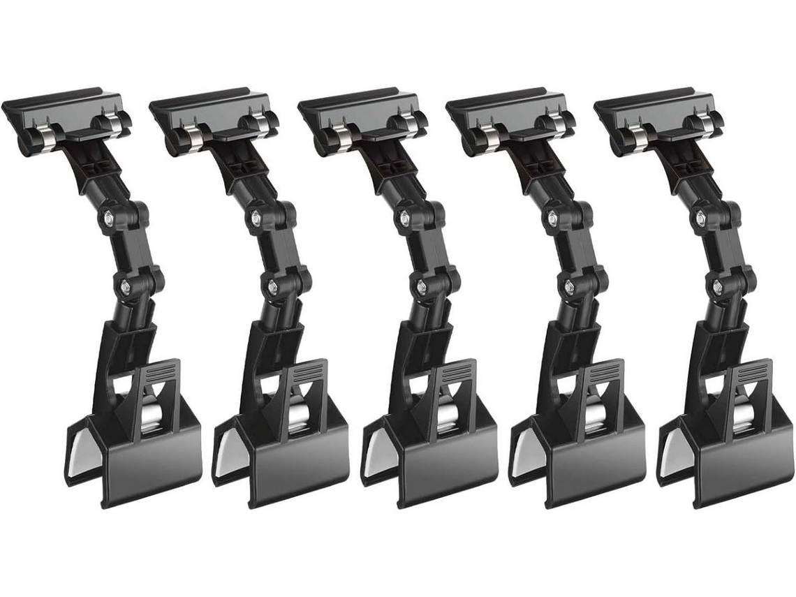 Pasta De Argolas Ajustável, Pacote Com 5 Unidades Pretas, Suporte Giratório Flexível Para Documentos, Ideal Para Mesa, Compatível Com Computadores