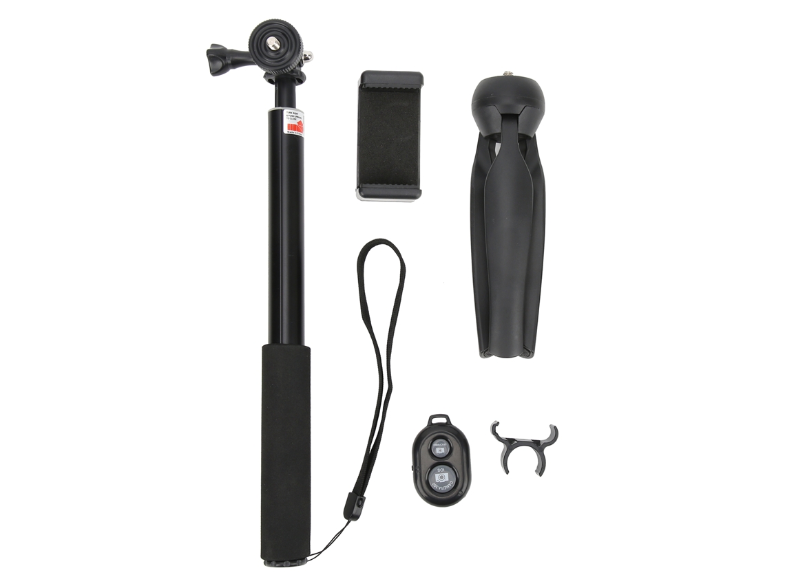 Selfie Stick Extensível De Alumínio Com Tripé Compatível Para Celulares E Gopro
