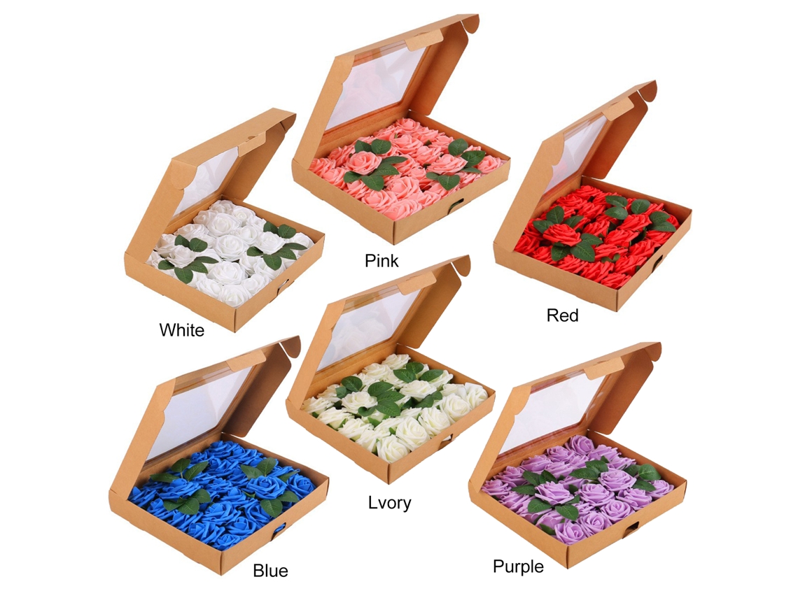 Caixa De Presente De Flor De Rosa Artificial Eoocoo (variante Vermelha, Versão Eterna)