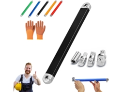 Chave De Extensão Deslocada Profissional, Conjunto Adaptadores 3 Em 1 (1/4", 3/8", 1/2"), De Catraca Ultrafina