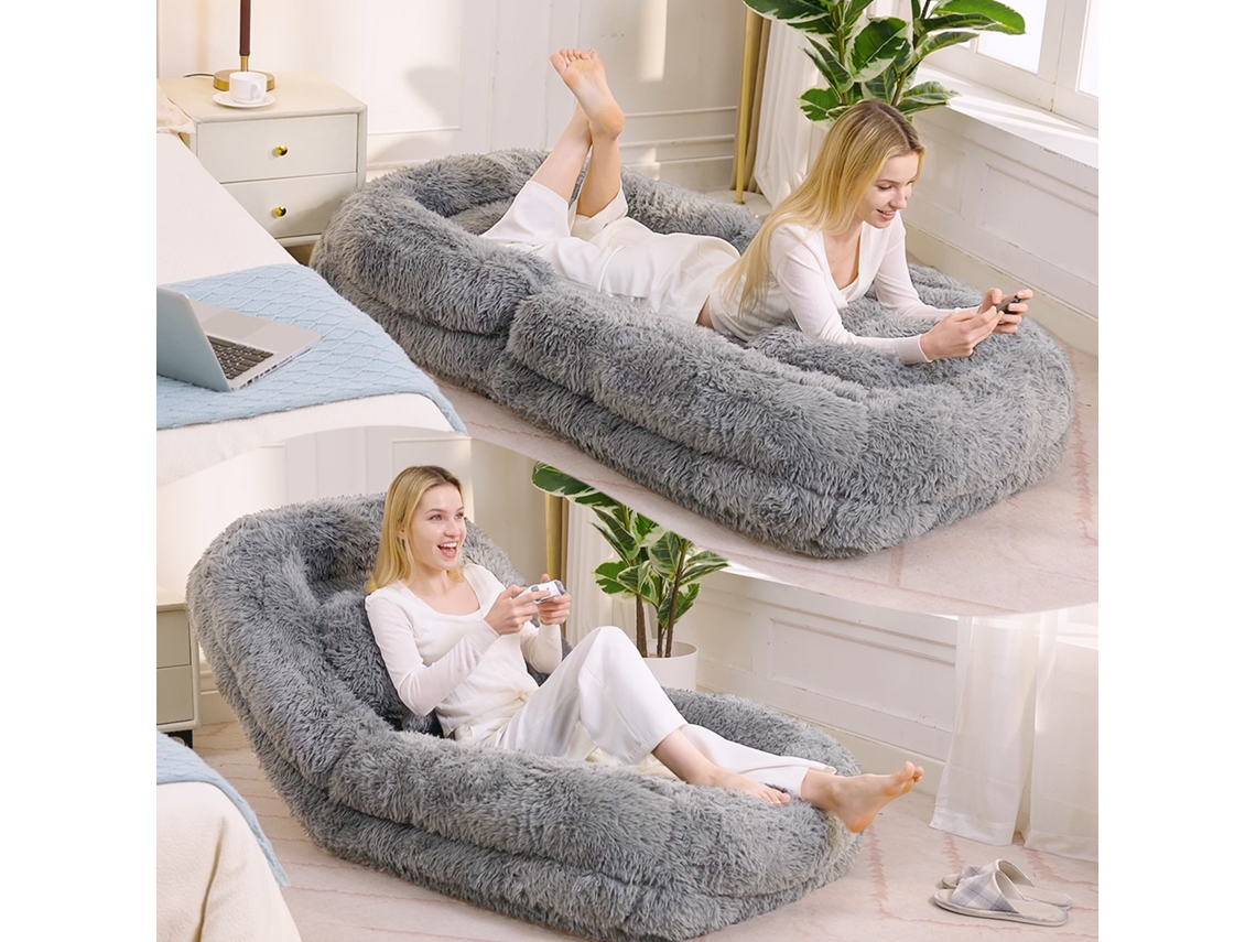 Cama Humana Cachorro, Ajustável 5 Andares, Cinza Claro, Tecido Macio-ty