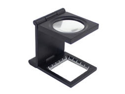 Mini Lupa Dobrável 10x 28mm em Liga de Zinco com Escala para Tecidos e Vidro Óptico BRILVIBERA