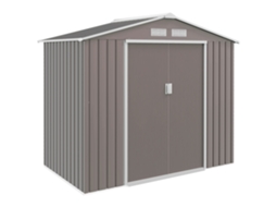 Galpão para Ferramentas com Portas de Correr 2,13x1,30x1,85m Metal Cinza BTFORUS