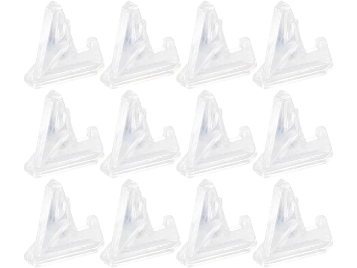 Suporte Medalhas Plástico Branco Conjunto 12 Peças Fácil Transportar Armazenar Ideal Exibir Miniaturas GOKOCO