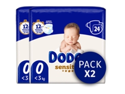 Fraldas Sensitive < 3kg T0 DODOT emb. 2 x 24 un