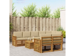 Vidaxl Conjunto De Sofás Para Exterior 9 Unid. Natural E Bege