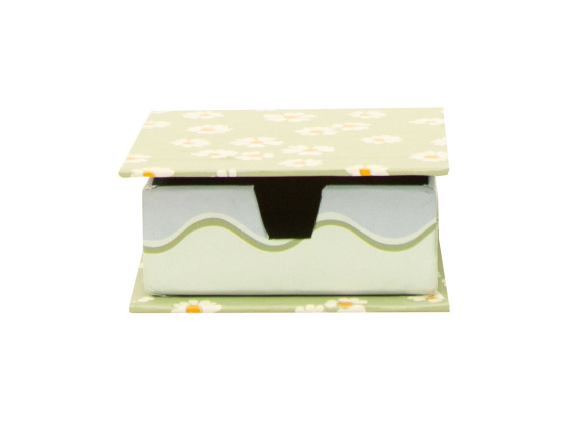 Caixa Cubo Para Notas ANCOR Blog Flowers, Verde