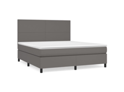 Box Spring Bed, Box Spring Beds Vidaxl Cinzeto Couro Artificial (160 X 200 Cm)