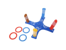 Walshlxq juego de Lanzamiento Inflable para Piscina Juego Flotante de Verano Accesorios de Fiesta Azul
