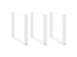 Vidaxl Pés Para Mesa De Jantar Em Formato De U, 3 Peças, Branco, 80x (72-73) Cm, Aço
