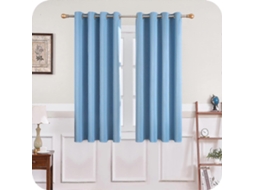 Cortinas Blackout Azul Céu 132x160 Cm Cortinas Com Isolamento Térmico Antifrio Sala De Estar