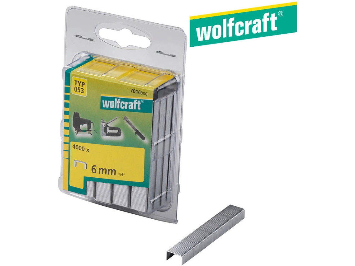 Pack 4000 Agrafos Largos WOLFCRAFT 6Mm 7016000