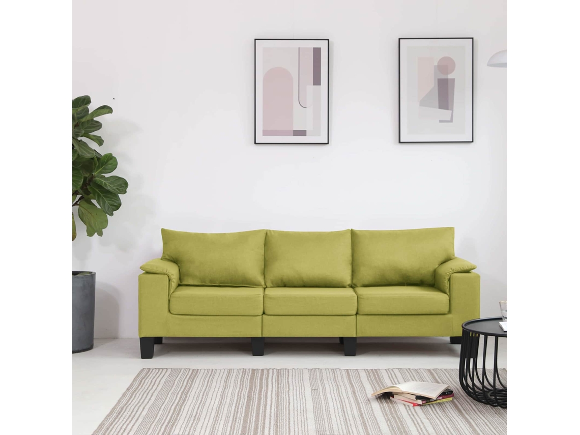 Vidaxl Sofá Verde Tecido