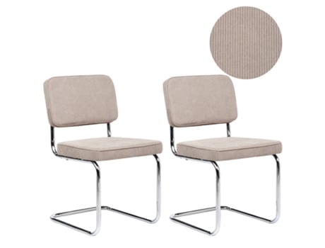 Sillas Cantilever Tapizadas Beliani Irwin De Pana Beige 50x53x85