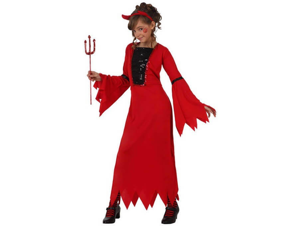 Fantasia De Diabinha Com Glitter Para Criança Halloween