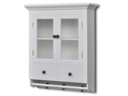 Vidaxl Armário De Parede Para Cozinha Com Porta De Vidro Branco