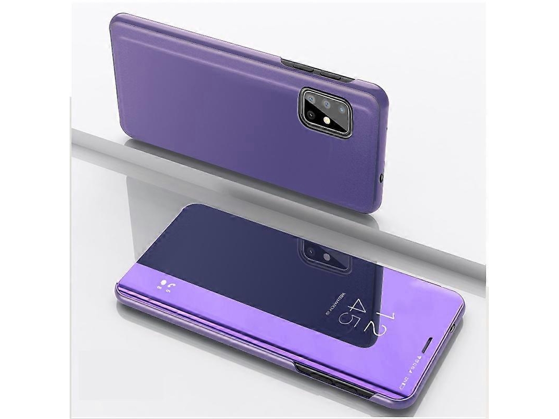 Capa De Couro Flip Horizontal Espelhada Com Suporte Para Celular Galaxy A51