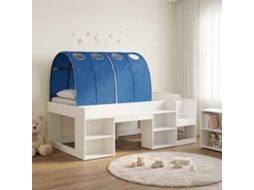 Vidaxl Estrutura De Cama Com Túnel 3 Unid. Branco E Azul