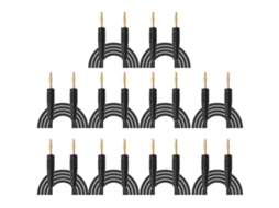 10set Cabo de Teste Plugue Banana Macho para Macho Soldado 0.44mm² Preto para Casa e Indústria S/MARCA