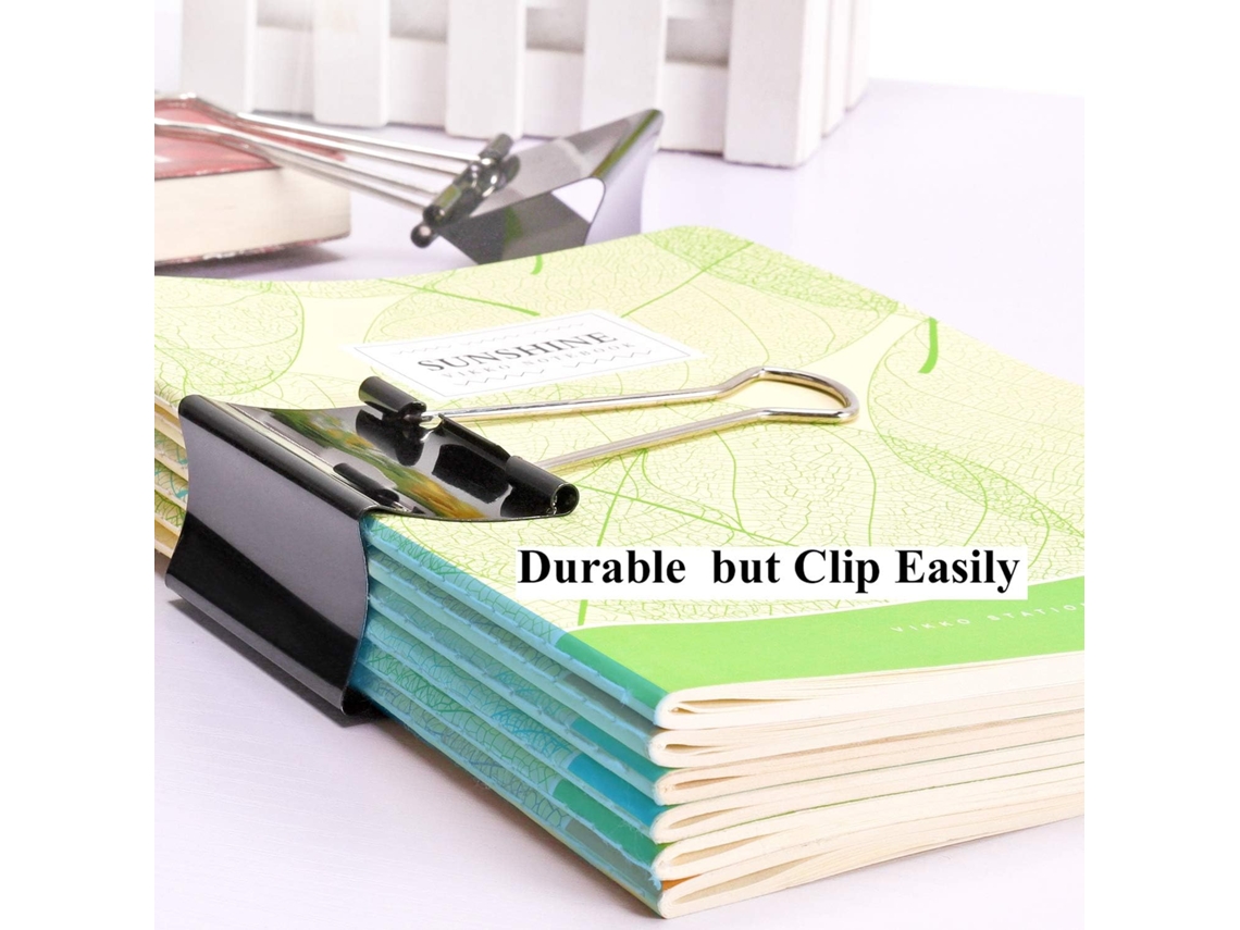 Clips de Fichário Extra Largos de 6 Cm para Escritório(pacote com 4) BRILVIBERA (2, 4 Polegadas)