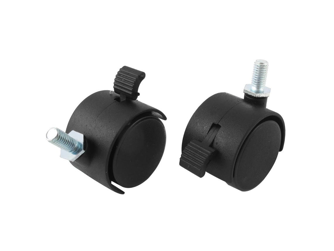 Reta De 1,5" X Rodízios Giratórios De 15mm Com Freio, Aexit Sourcingmap, (2 Unidades), Nylon, 471x428, Preta