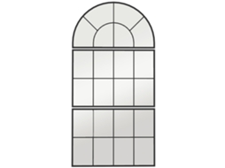 3 Espelhos Arqueado Metal Preto Janela Banheiro VELTRIX