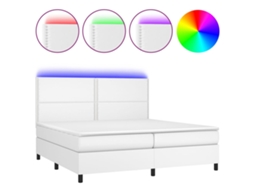 Box Spring Bed, Box Spring Beds Vidaxl Branco Couro Artificial (200 X 200 Cm)