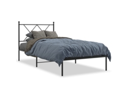 Bed Frame, Bed Frames Vidaxl Preto Aço (90 X 190 Cm)