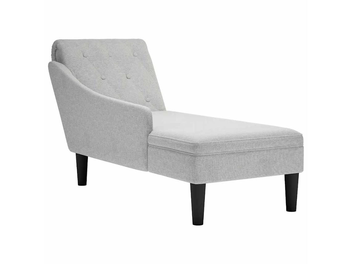 Vidaxl Chaise Lounge C/ Almofada/apoio De Braços Direito Tecido