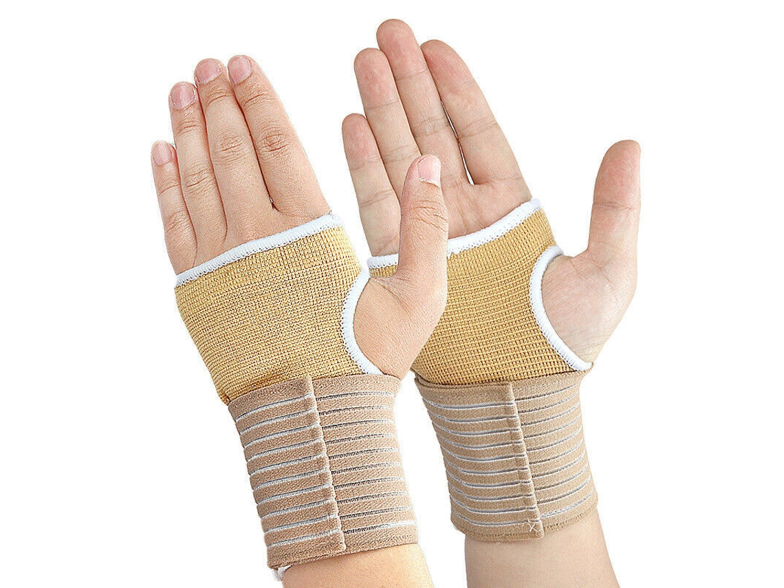 Luvas De Proteção Com Bandagem Elástica De Meio Dedo Para Ginástica Ao Ar Livre E Tênis Ajustável Nude SUNNY SPACES