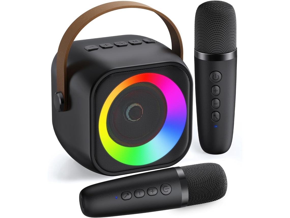 Mini Máquina De Karaokê, Caixa De Som Portátil Bluetooth Com 2 Microfones Sem Fio, Presente De Aniversário Para Meninas E Meninos, Aquaforge